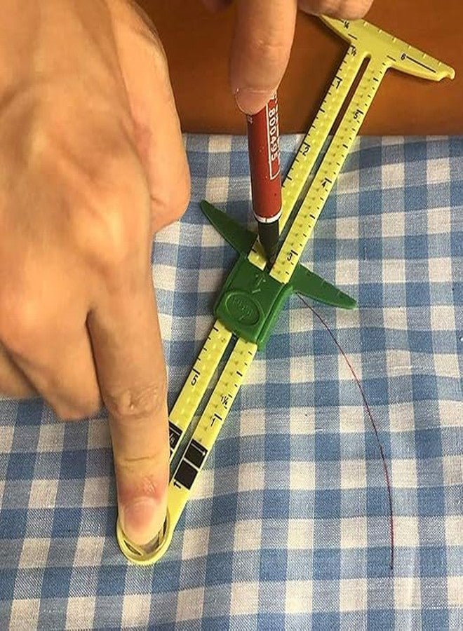 GEMSY أداة قياس الخياطة، مقياس منزلق 5 في 1 مع مسطرة قياس الدرزات - Image 4